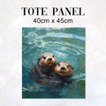 TOTE Adorable Otters TP-59 Fabric Bag Panel