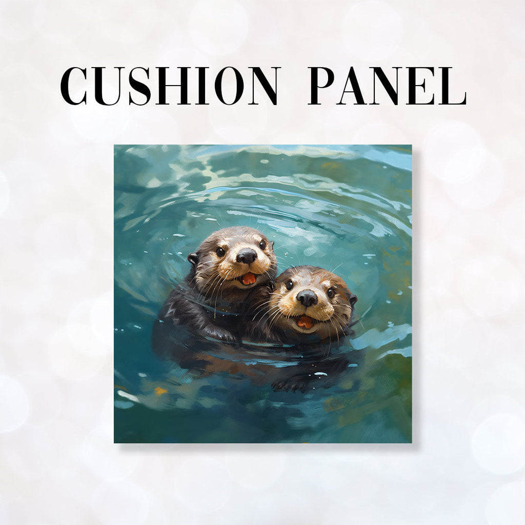 CUSHION Fabric Panel Adorable Otters CP-59