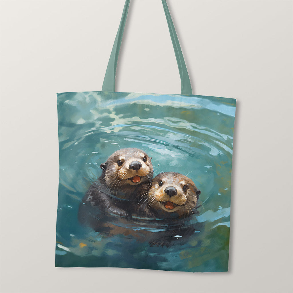 TOTE Adorable Otters TP-59 Fabric Bag Panel