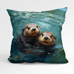 CUSHION Fabric Panel Adorable Otters CP-59