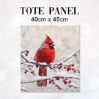 TOTE Red Cardinal Bird Fabric Bag Panel TP-594