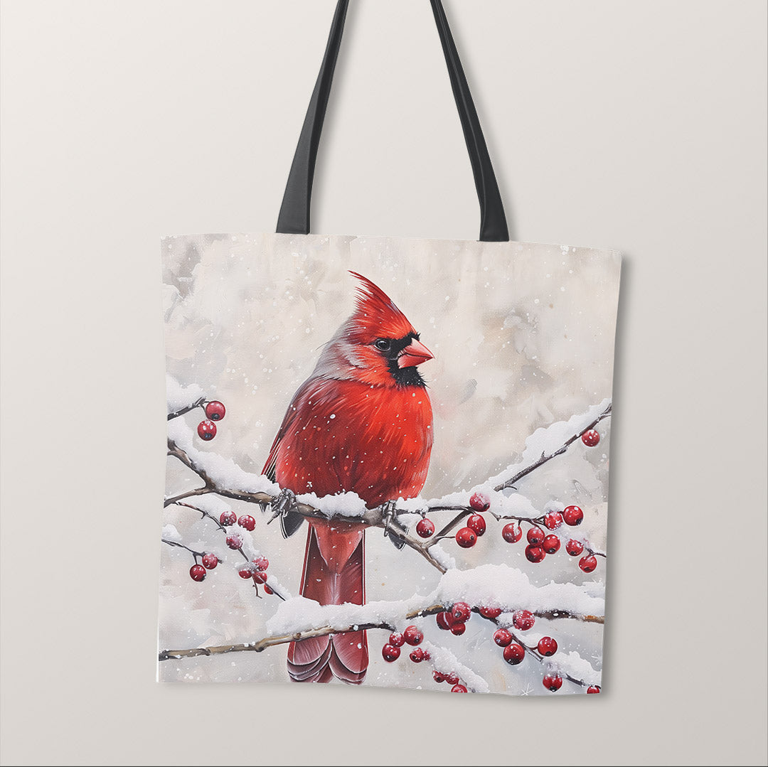 TOTE Red Cardinal Bird Fabric Bag Panel TP-594