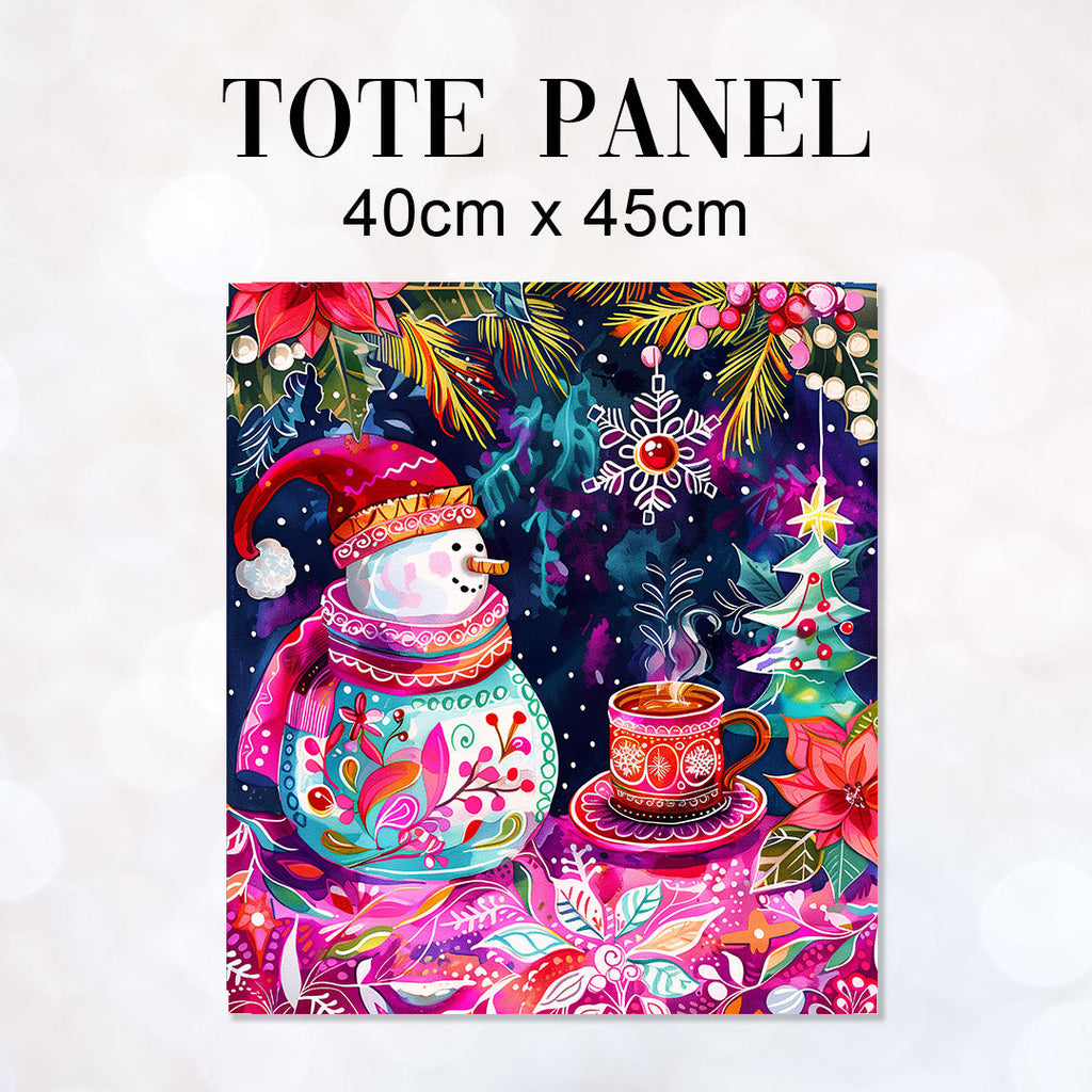 TOTE Colourful Snowman Fabric Bag Panel TP-596