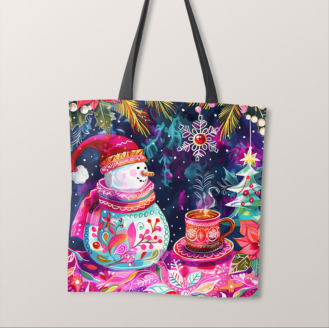TOTE Colourful Snowman Fabric Bag Panel TP-596