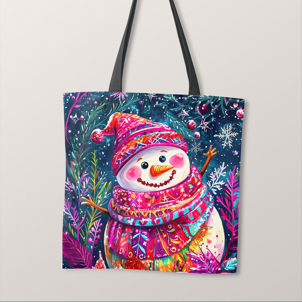 TOTE Jolly Snowman Fabric Bag Panel TP-598