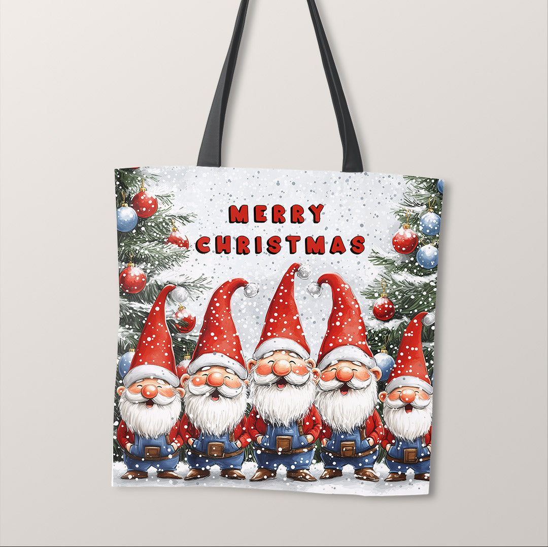TOTE Singing Merry Gnomes Fabric Bag Panel TP-601