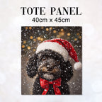 TOTE Winter Black Cockapoo Fabric Bag Panel TP-603