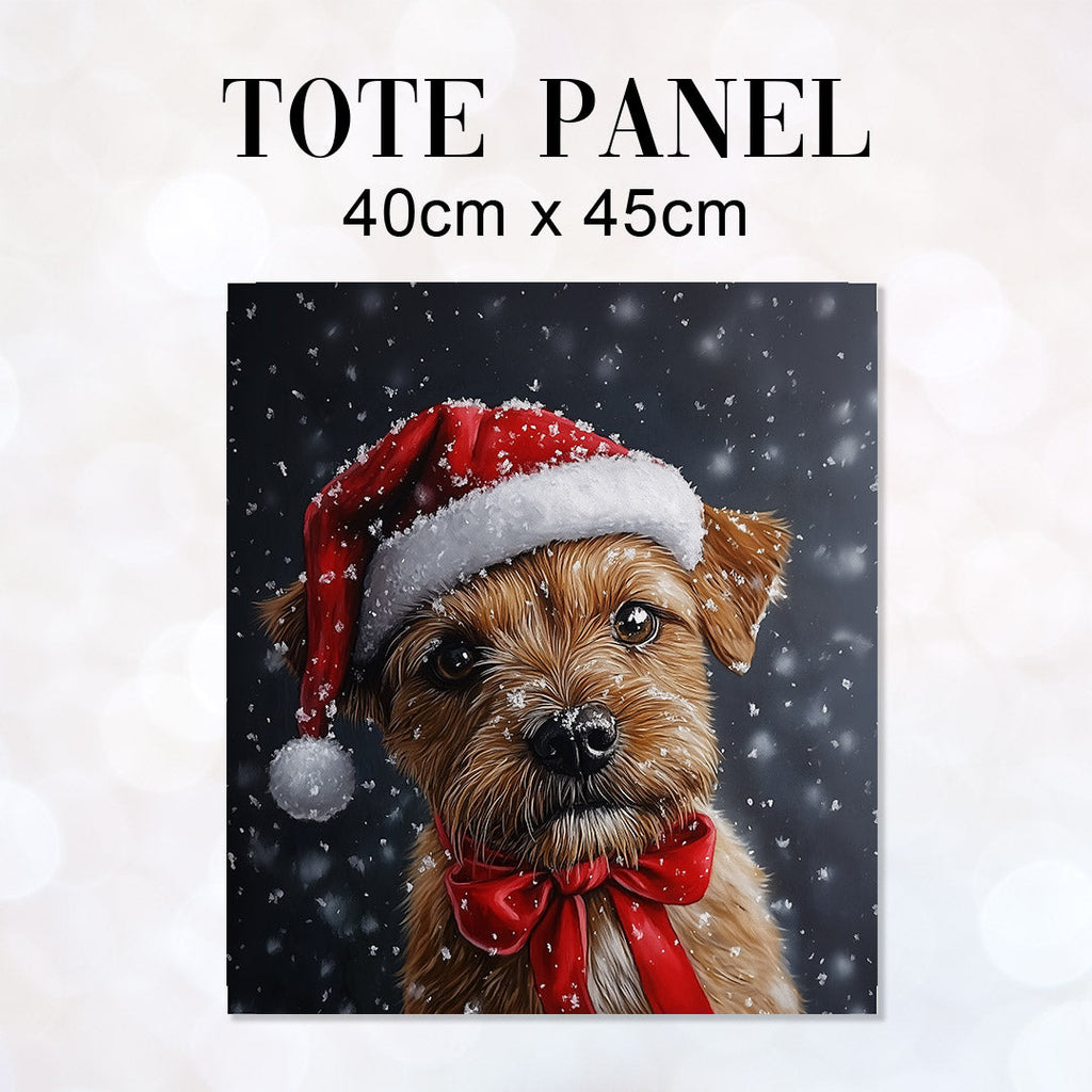 TOTE Winter Border Terrier Fabric Bag Panel TP-604