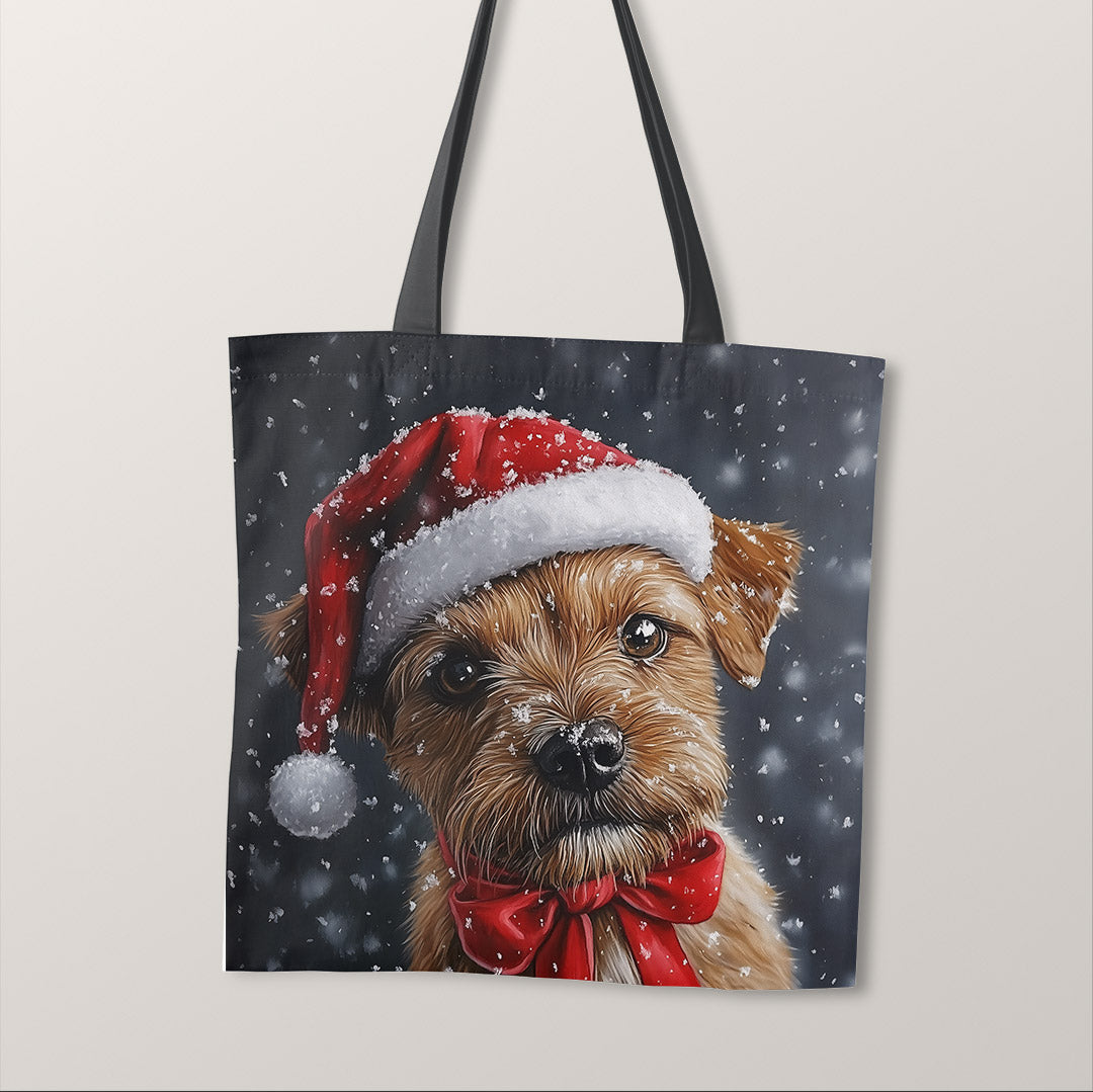 TOTE Winter Border Terrier Fabric Bag Panel TP-604