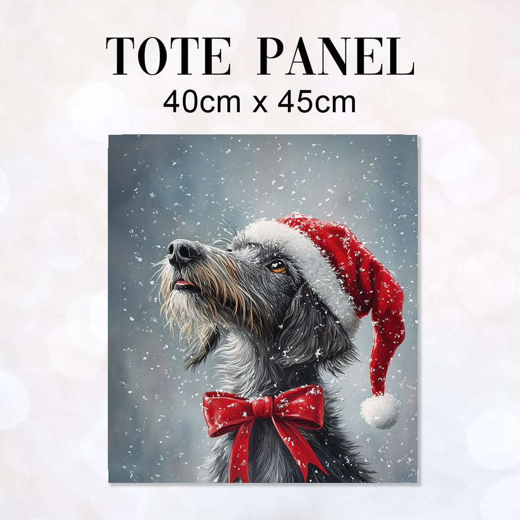 TOTE Winter Grey Lurcher Fabric Bag Panel TP-607