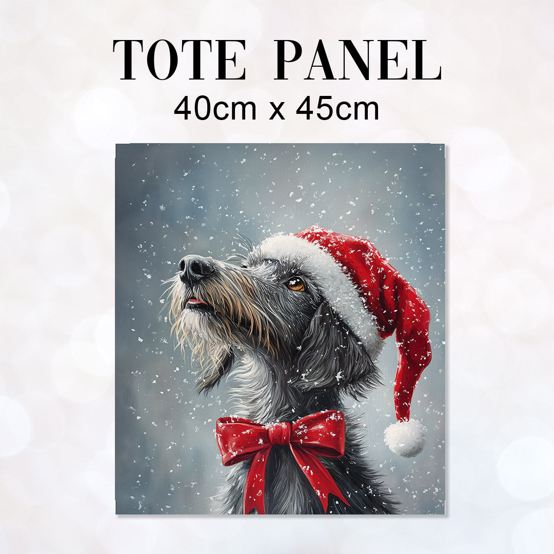 TOTE Winter Grey Lurcher Fabric Bag Panel TP-607