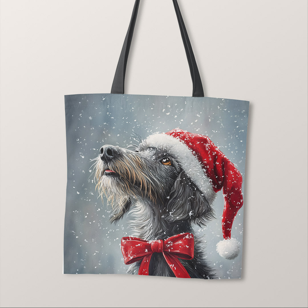 TOTE Winter Grey Lurcher Fabric Bag Panel TP-607