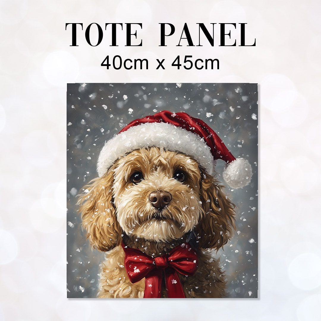 TOTE Winter Tan Cockapoo Fabric Bag Panel TP-611