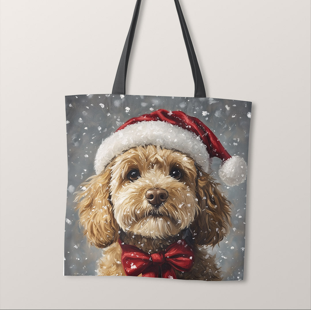 TOTE Winter Tan Cockapoo Fabric Bag Panel TP-611