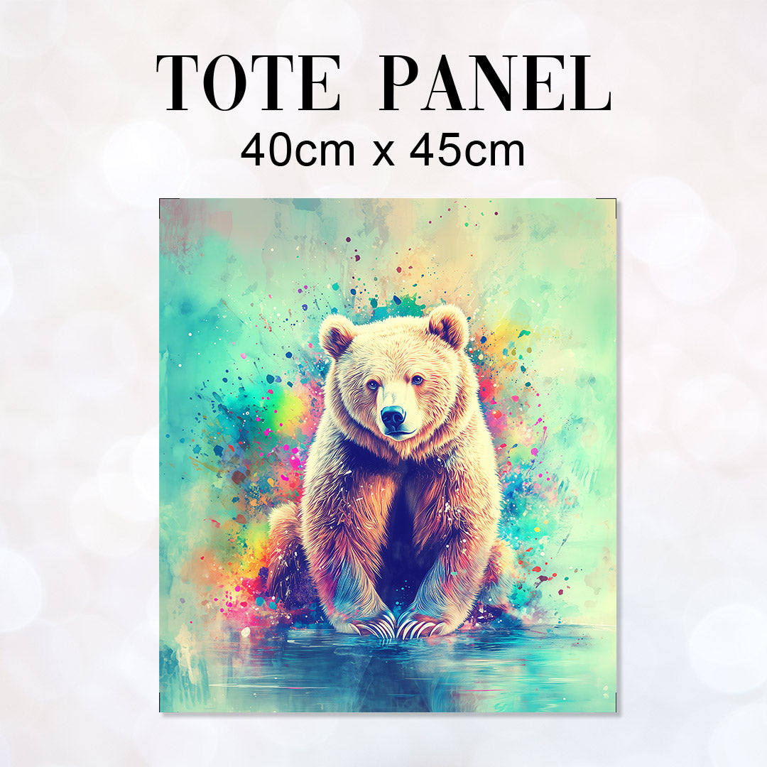 TOTE Watercolour Bear Fabric Bag Panel TP-621