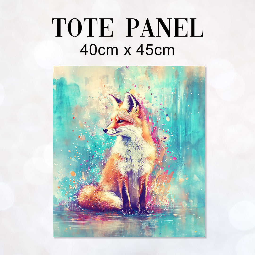 TOTE Watercolour Fox Fabric Bag Panel TP-625