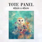 TOTE Watercolour Owl Fabric Bag Panel TP-627
