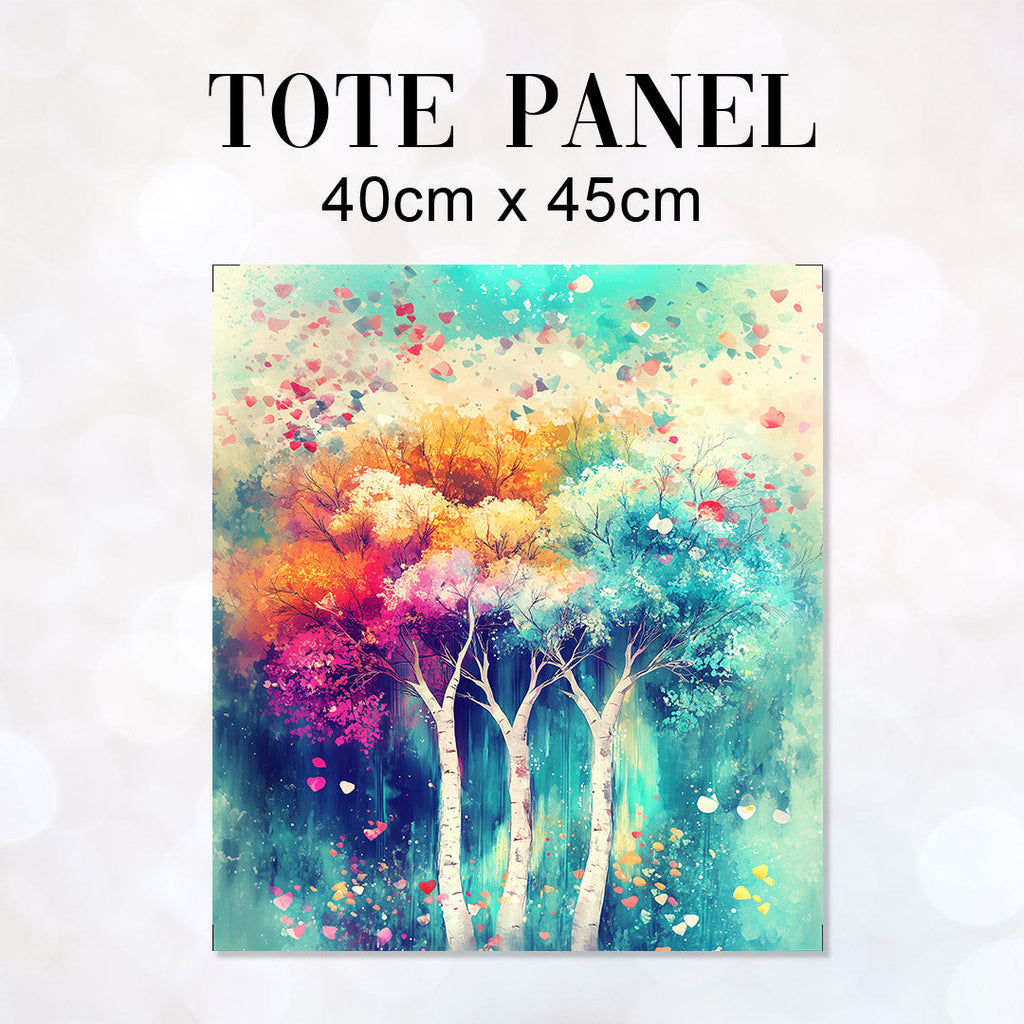 TOTE Watercolour Trees Fabric Bag Panel TP-628