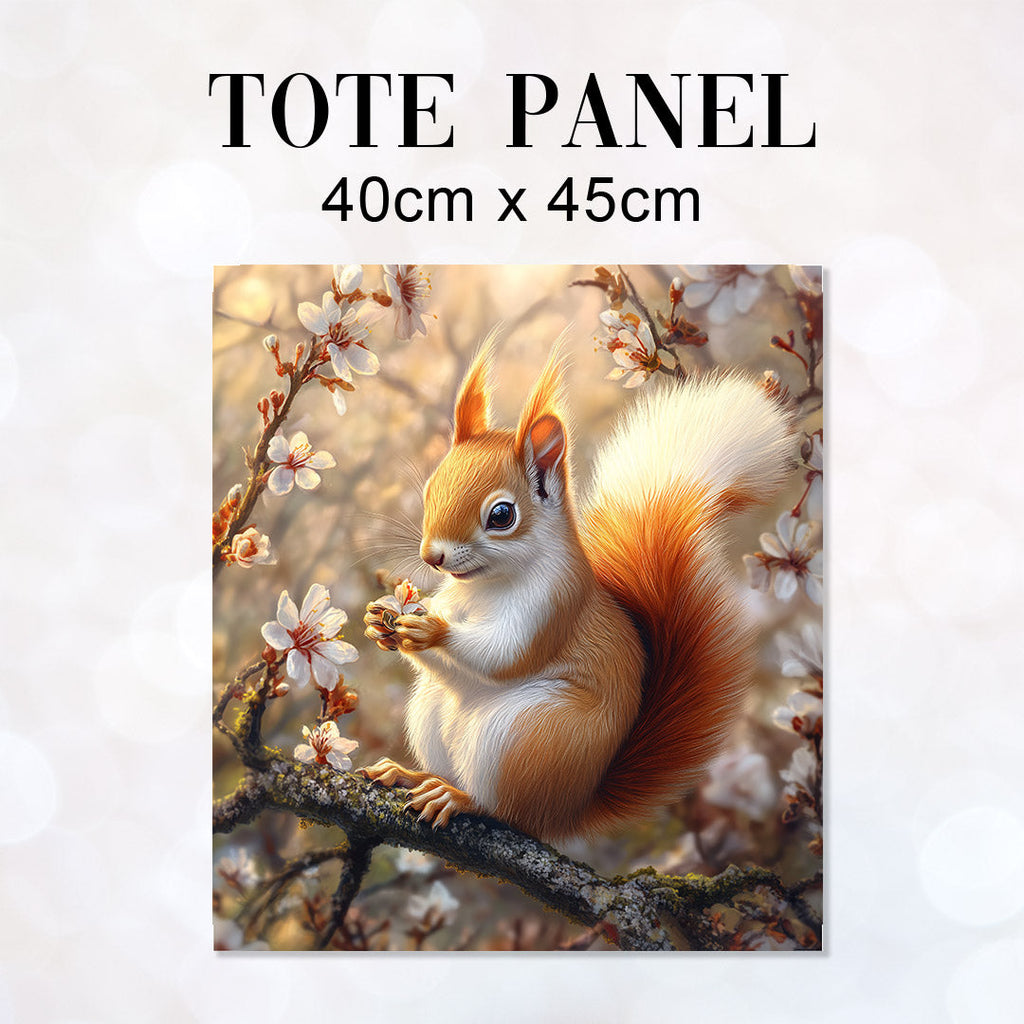 TOTE Spring Squirrel Fabric Bag Panel TP-630