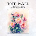 TOTE Watercolour Roses Bouquete Fabric Bag Panel TP-632