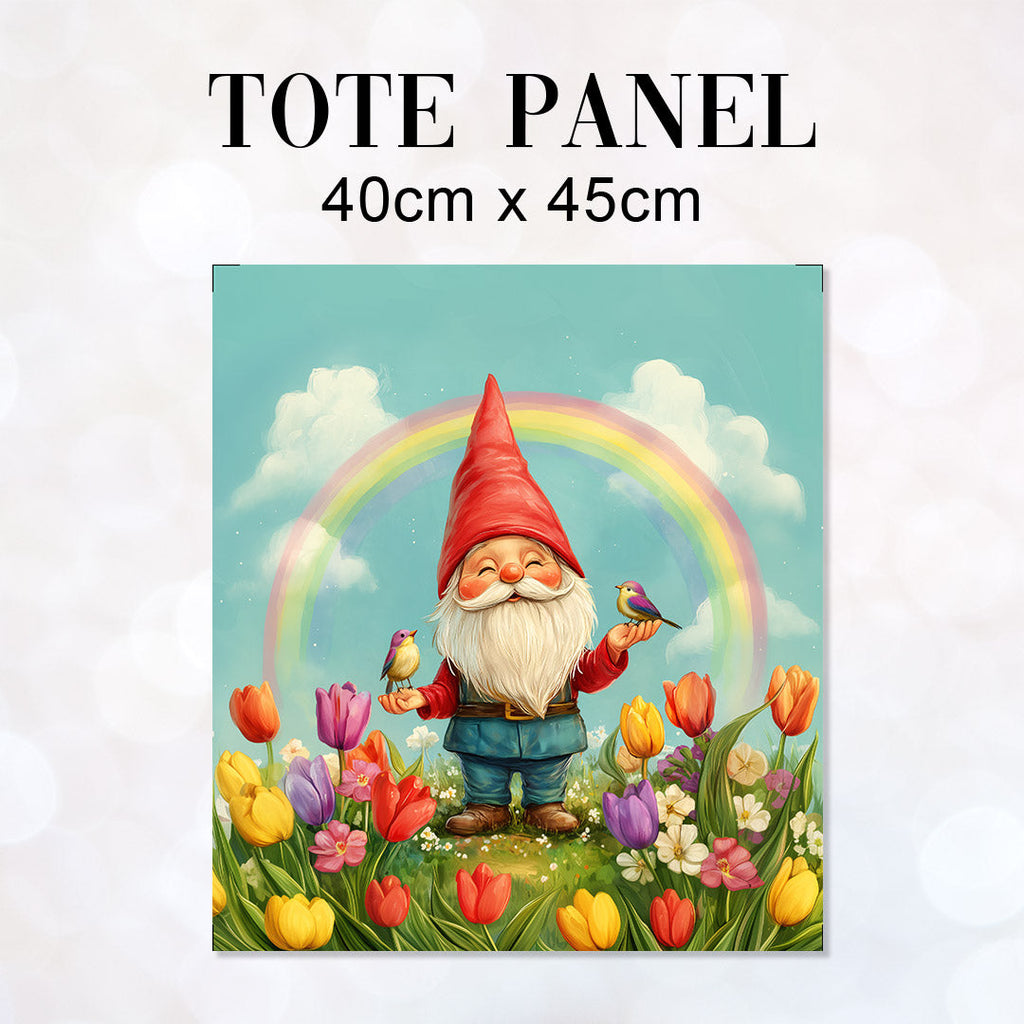 TOTE Rainbow Gnome Fabric Bag Panel TP-637