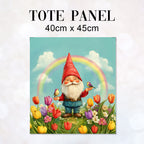 TOTE Rainbow Gnome Fabric Bag Panel TP-637
