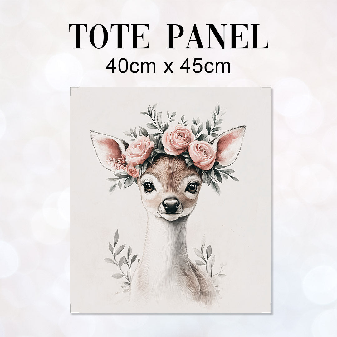 TOTE Floral Fawn Fabric Bag Panel TP-638