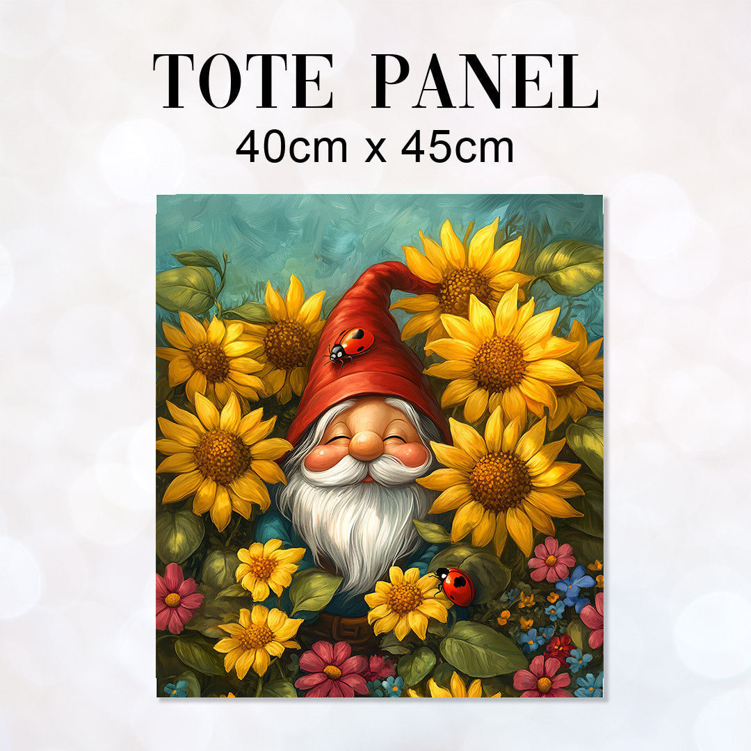 TOTE Sunflower Gnome Fabric Bag Panel TP-643