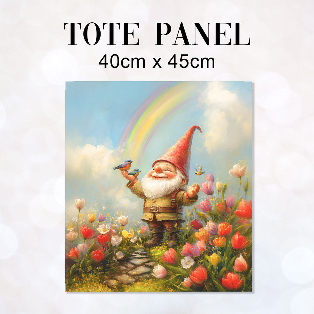 TOTE Springtime Gnome Fabric Bag Panel TP-644