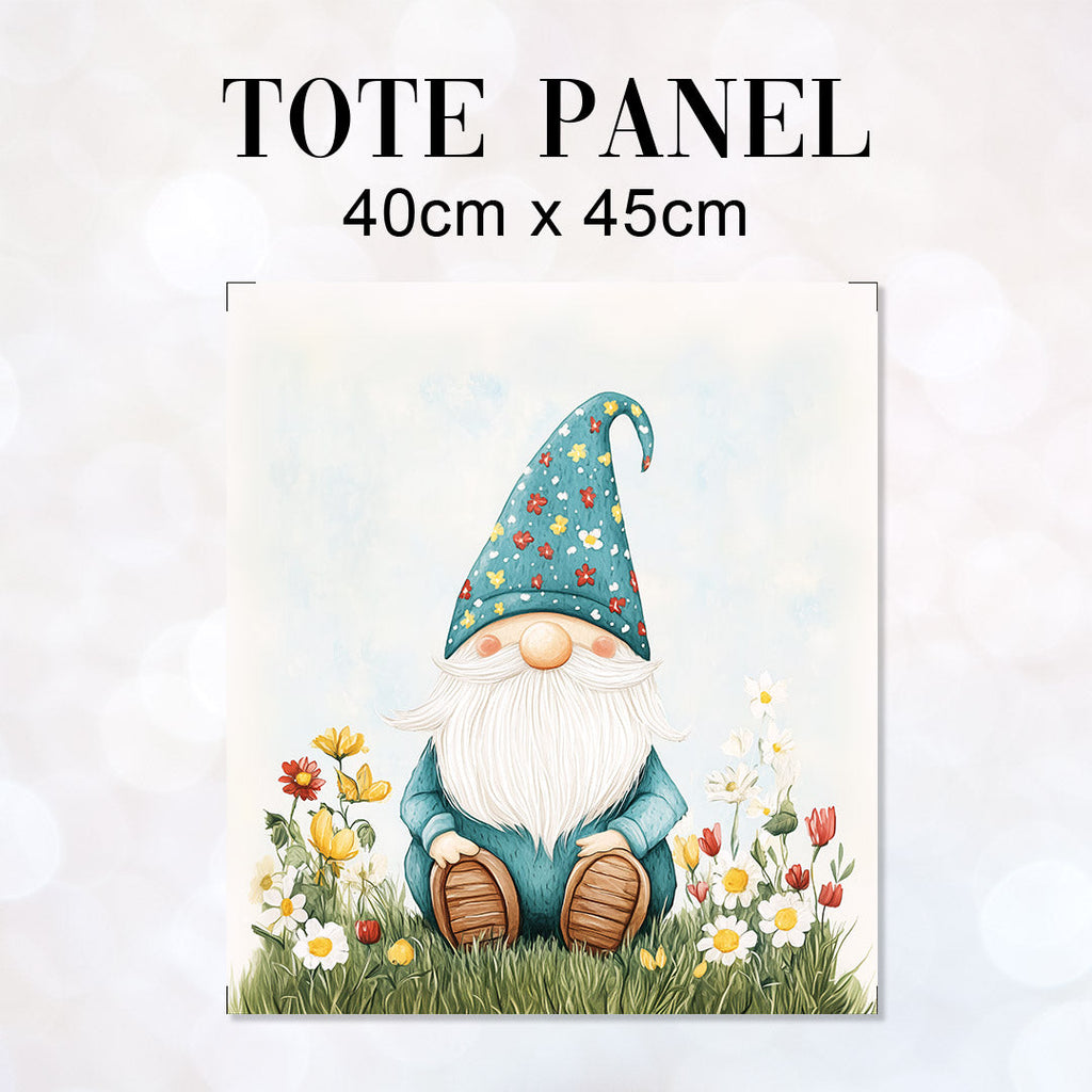 TOTE Floral Hat Gnome Fabric Bag Panel TP-650