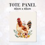TOTE Floral Chicken Fabric Bag Panel TP-651