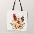 TOTE Floral Chicken Fabric Bag Panel TP-651