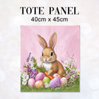 TOTE Easter Bunny Pink Fabric Bag Panel TP-658