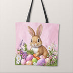 TOTE Easter Bunny Pink Fabric Bag Panel TP-658