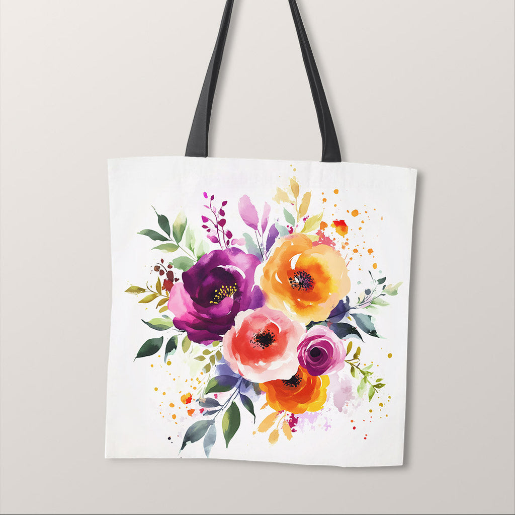 TOTE Watercolour Flower Bouquet Fabric Bag Panel TP-662
