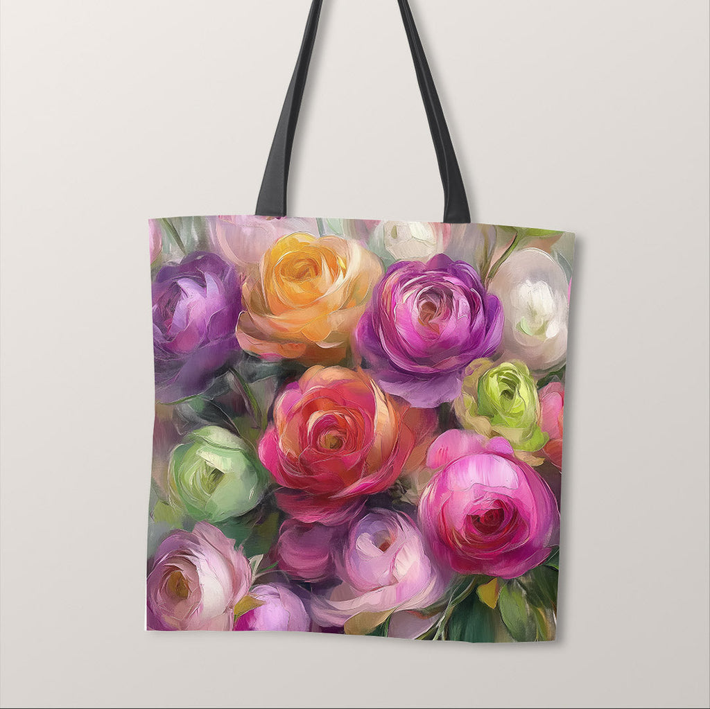 TOTE Painted Roses Fabric Bag Panel TP-663