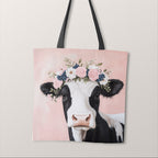TOTE Floral Cow Fabric Bag Panel TP-667
