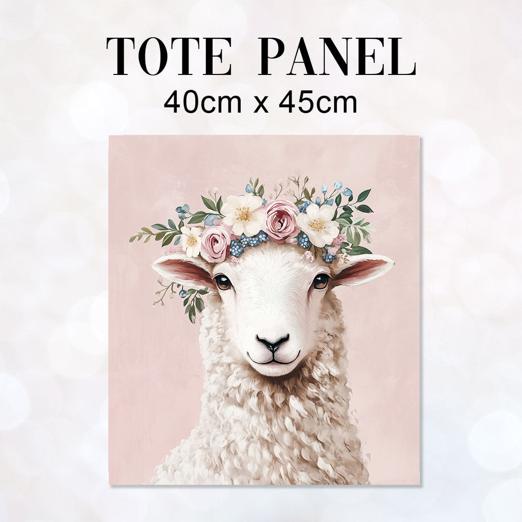 TOTE Floral Sheep Fabric Bag Panel TP-668