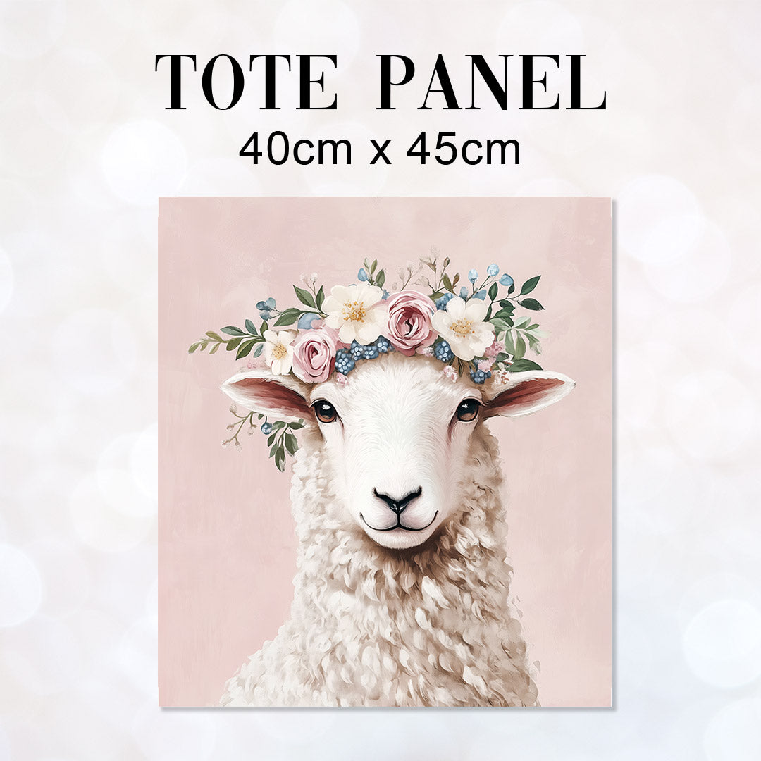 TOTE Floral Sheep Fabric Bag Panel TP-668