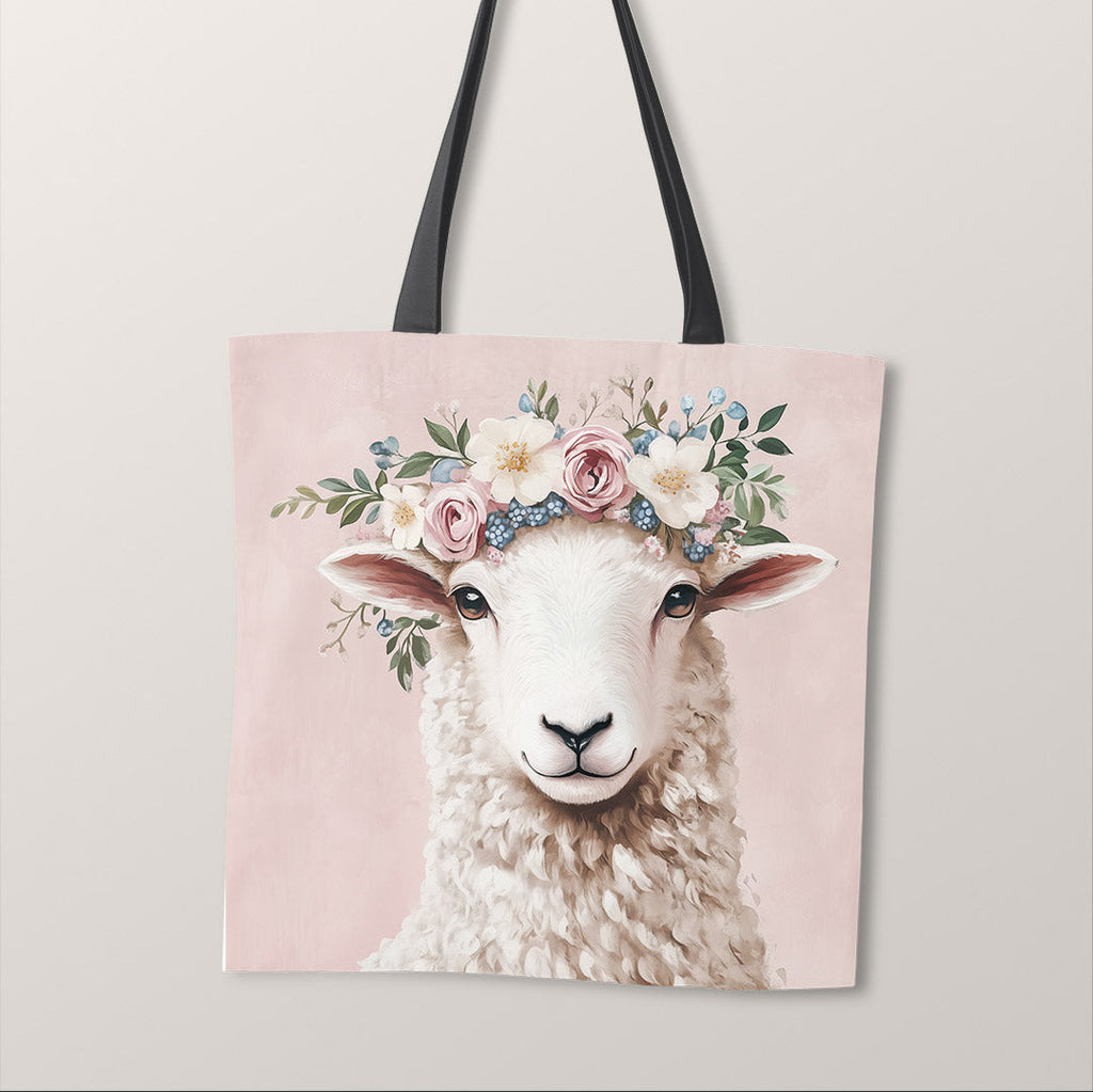 TOTE Floral Sheep Fabric Bag Panel TP-668