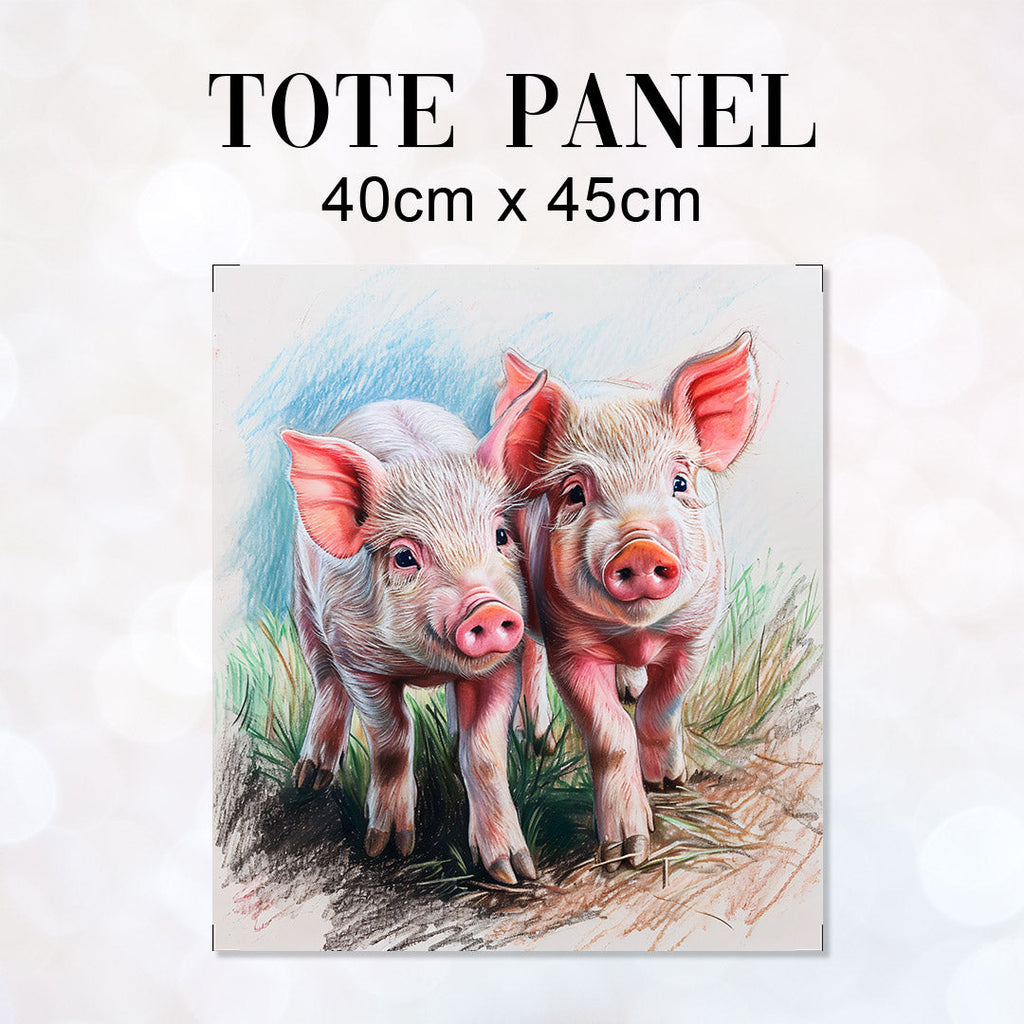 TOTE Piglets Fabric Bag Panel TP-670