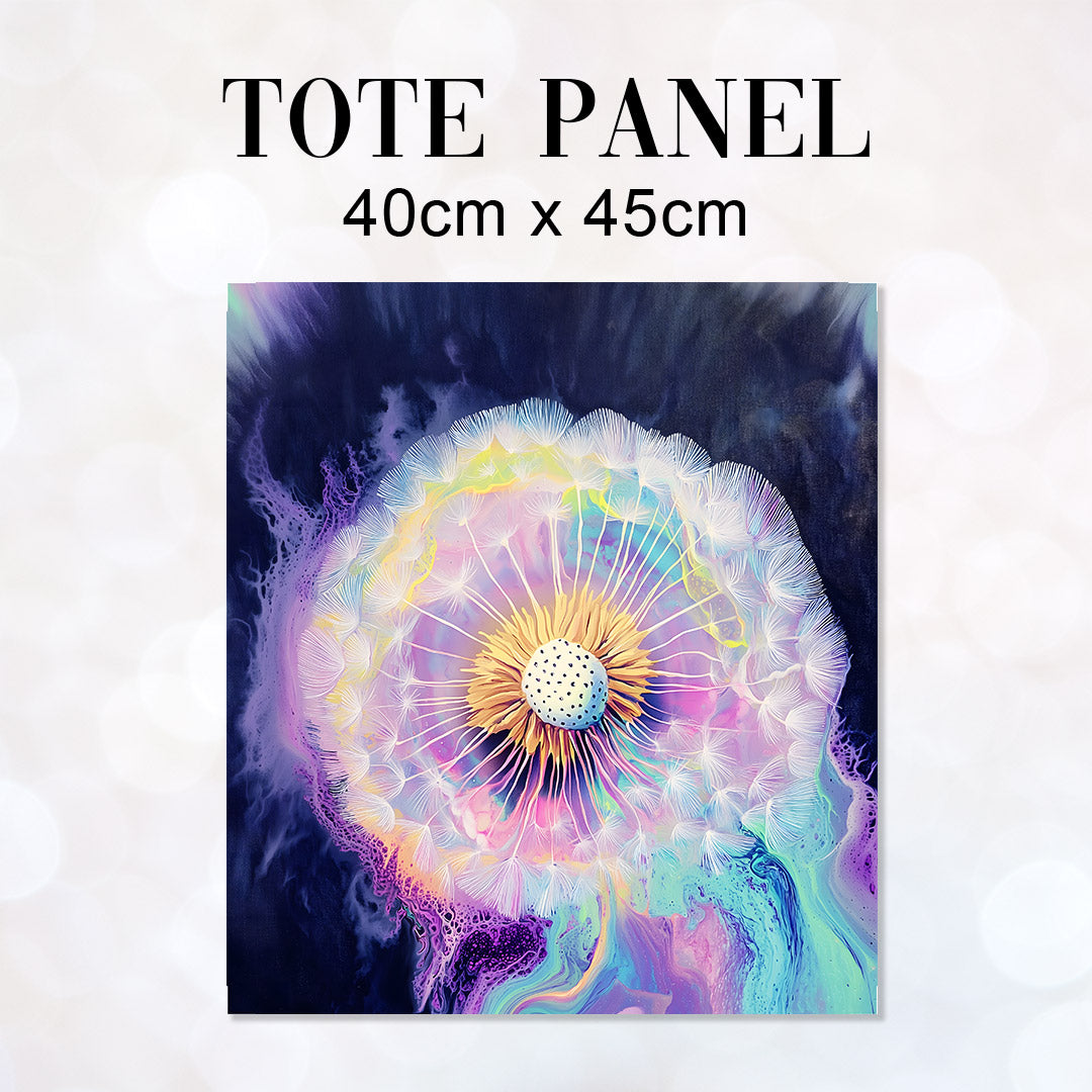 TOTE Liquid Ink Dandelions Fabric Bag Panel TP-676