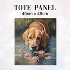 TOTE Beagle and Waterlillies Fabric Bag Panel TP-683