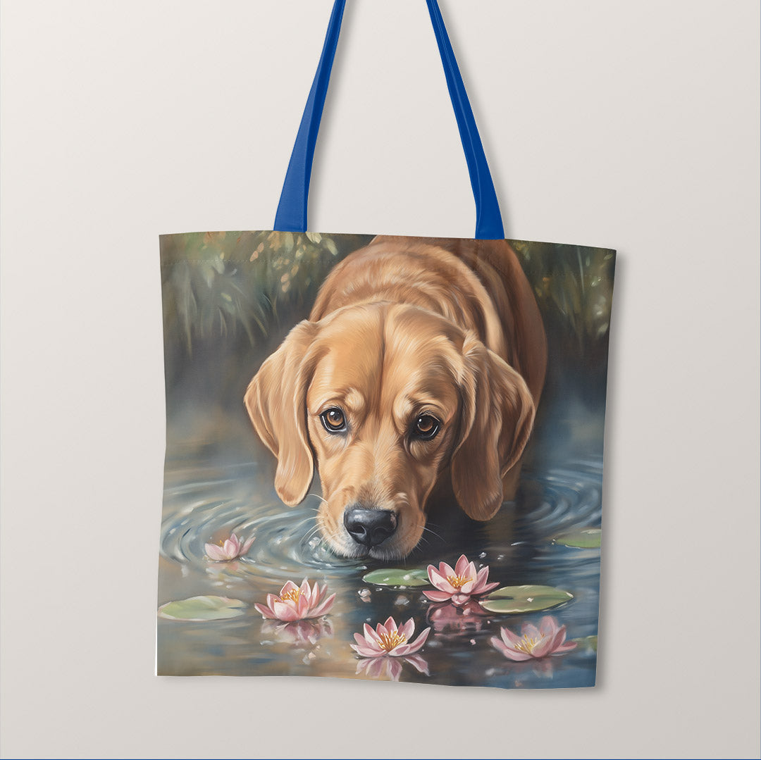 TOTE Beagle and Waterlillies Fabric Bag Panel TP-683