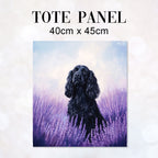 TOTE Lavender Black Spaniel Fabric Bag Panel TP-684