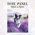 TOTE Lavender Border Collie Fabric Bag Panel TP-685
