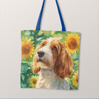 TOTE Sunflower Bassett Griffon Fabric Bag Panel TP-687