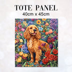 TOTE Floral Cocker Spaniel Fabric Bag Panel TP-690