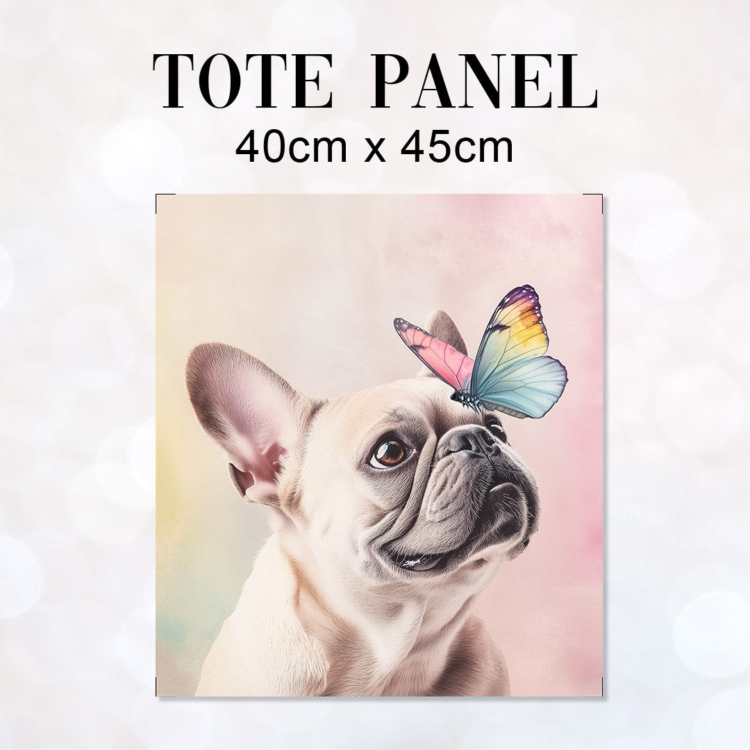 TOTE French Bulldog and Butterfly Fabric Bag Panel TP-692
