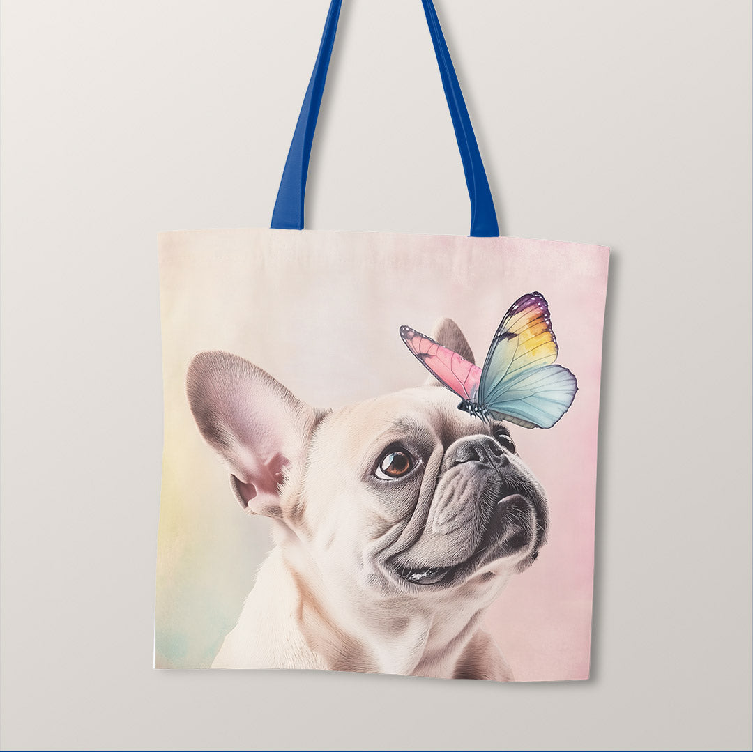 TOTE French Bulldog and Butterfly Fabric Bag Panel TP-692